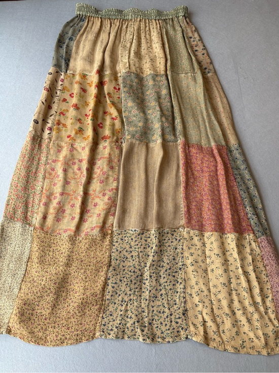 Sacred Threads Dresses & Skirts - Vintage 90s Sacred Threads Patchwork Floral Maxi Skirt sz M/L Boho Fairycore